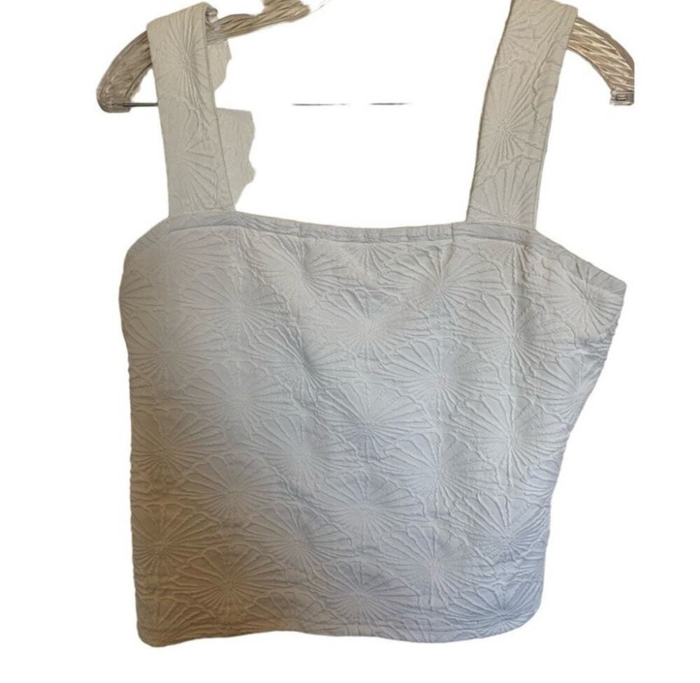 Crop top white on white pattern size xl